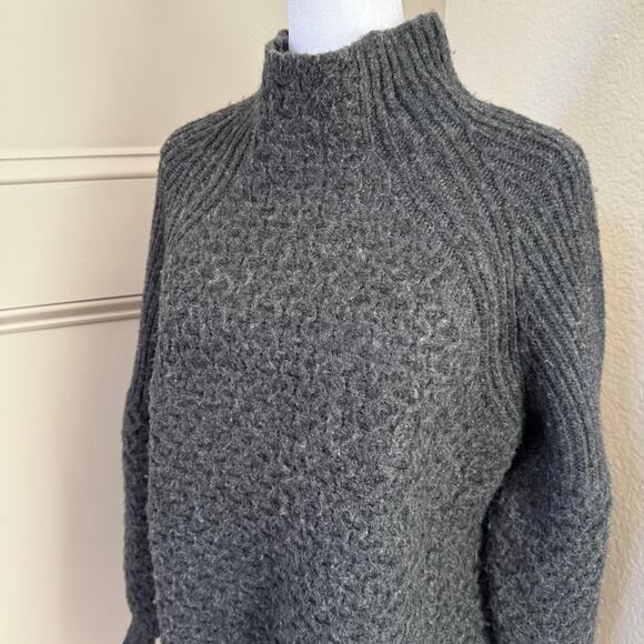 Anthropologie Bia Mock Neck Alpaca Blend Tunic Sweater in Carbon Size M - Picture 3 of 8